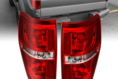 ANZO 2009-2014 Ford F-150 Euro Taillight Red/Clear (W/O Bulb) - Lights