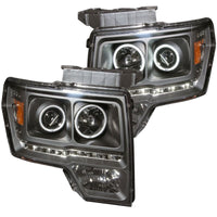 ANZO 2009-2014 Ford F-150 Projector Headlights w/ Halo Black (CCFL) G2 - Lights