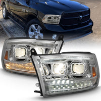 ANZO 2009-2018 Dodge Ram 1500 Projector H.L. Switchback Black Amber - Lights