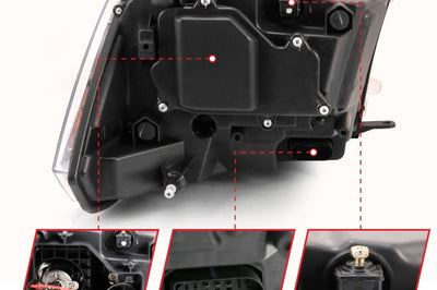 ANZO 2009-2018 Dodge Ram 1500 Projector Plank Style Switchback H.L Halo Black Amber (OE Style) - Lights