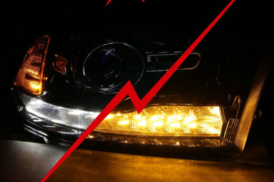ANZO 2009-2018 Dodge Ram 1500 Projector Plank Style Switchback H.L Halo Black Amber (OE Style) - Lights