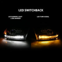 ANZO 2009-2018 Dodge Ram 1500 Projector Plank Style Switchback H.L Halo Black Amber (OE Style) - Lights