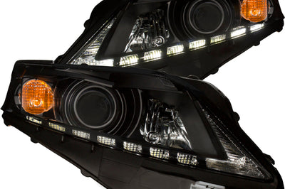 ANZO 2010-2012 Lexus Rx350 Projector Headlights w/ U-Bar Black - Lights