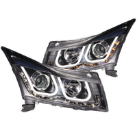 ANZO 2011-2015 Chevrolet Cruze Projector Headlights w/ U-Bar Black - Lights