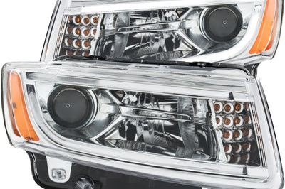 ANZO 2014-2015 Jeep Grand Cherokee Projector Headlights w/ Plank Style Design Chrome - Lights