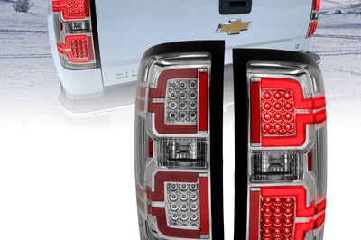 ANZO 2014-2018 Chevy Silverado 1500 LED Taillights Chrome - Lights