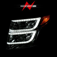 ANZO 2015-2020 Chevy Tahoe Projector Headlights Plank Style Chrome w/DRL - Lights