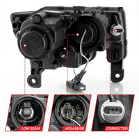ANZO 2017-2018 Jeep Grand Cherokee Projector Headlights w/ Plank Style Switchback - Chrome Amber - Lights