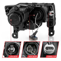 ANZO 2017-2018 Jeep Grand Cherokee Projector Headlights w/ Plank Style Switchback - Chrome Amber - Lights