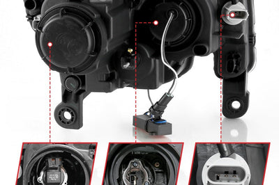 ANZO 2017-2018 Jeep Grand Cherokee Projector Headlights w/ Plank Style Switchback - Chrome Amber - Lights