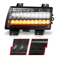 ANZO 2018-2021 Jeep Wrangler LED Side Markers Chrome Housing Smoke Lens w/ Seq. Signal Low Config - Lights