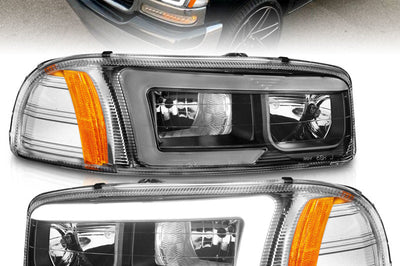 ANZO Anzo 99-17 GMC Sierra/Denali Headlights Black Amber (w/C Light Bars) - Lights