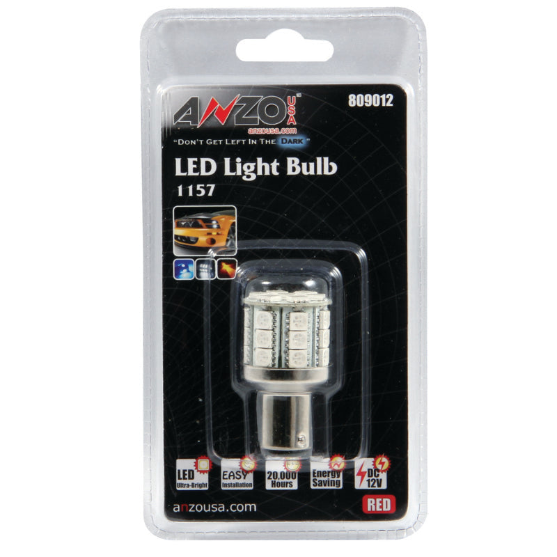ANZO LED Bulbs Universal 1157 Red - 28 LEDs 1 3/4in Tall - Lights