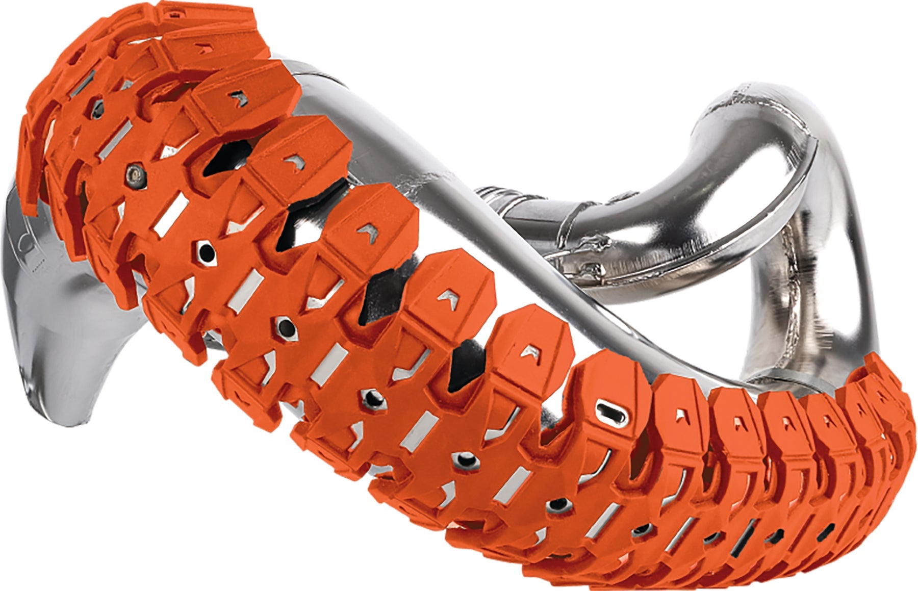 Polisport Armadillo Head Pipe Guard Long Nardo Grey - Orange - Offroad Collection