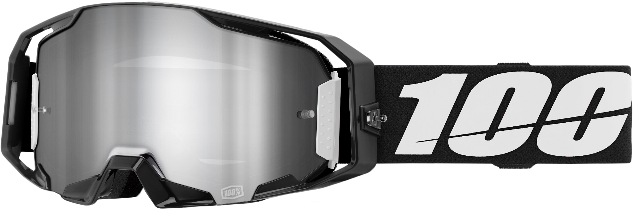 100-PERCENT Armatic Goggle Black Mirror Silver Flash Lens