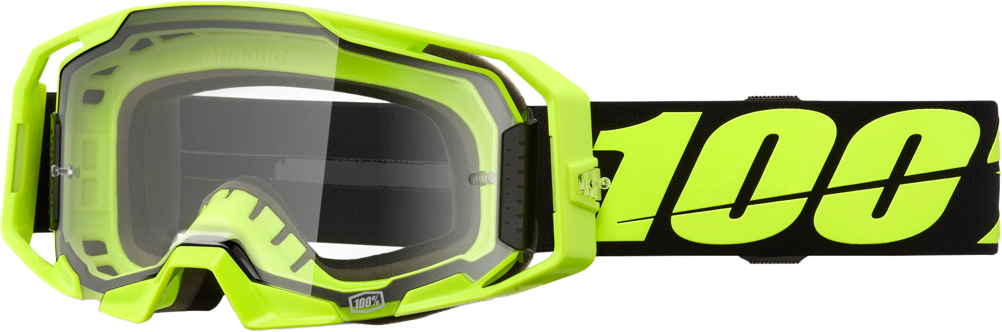 100-PERCENT Armatic Goggle Neon Yellow Clear Lens
