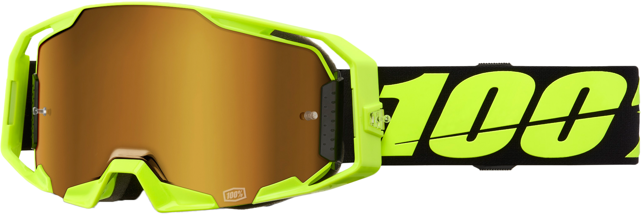 100-PERCENT Armatic Goggle Neon Ylw Mirror True Gold
