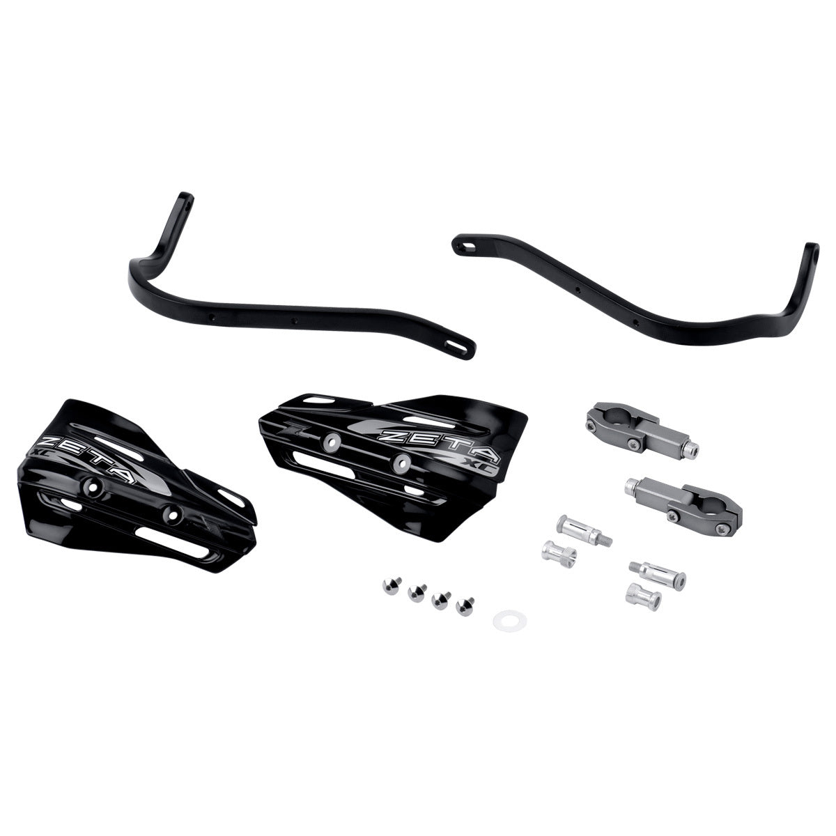 Zeta Armor Handguard Xc Kit For 28.6mm Bar Black/white - Black/Black - Snowmobile Collection
