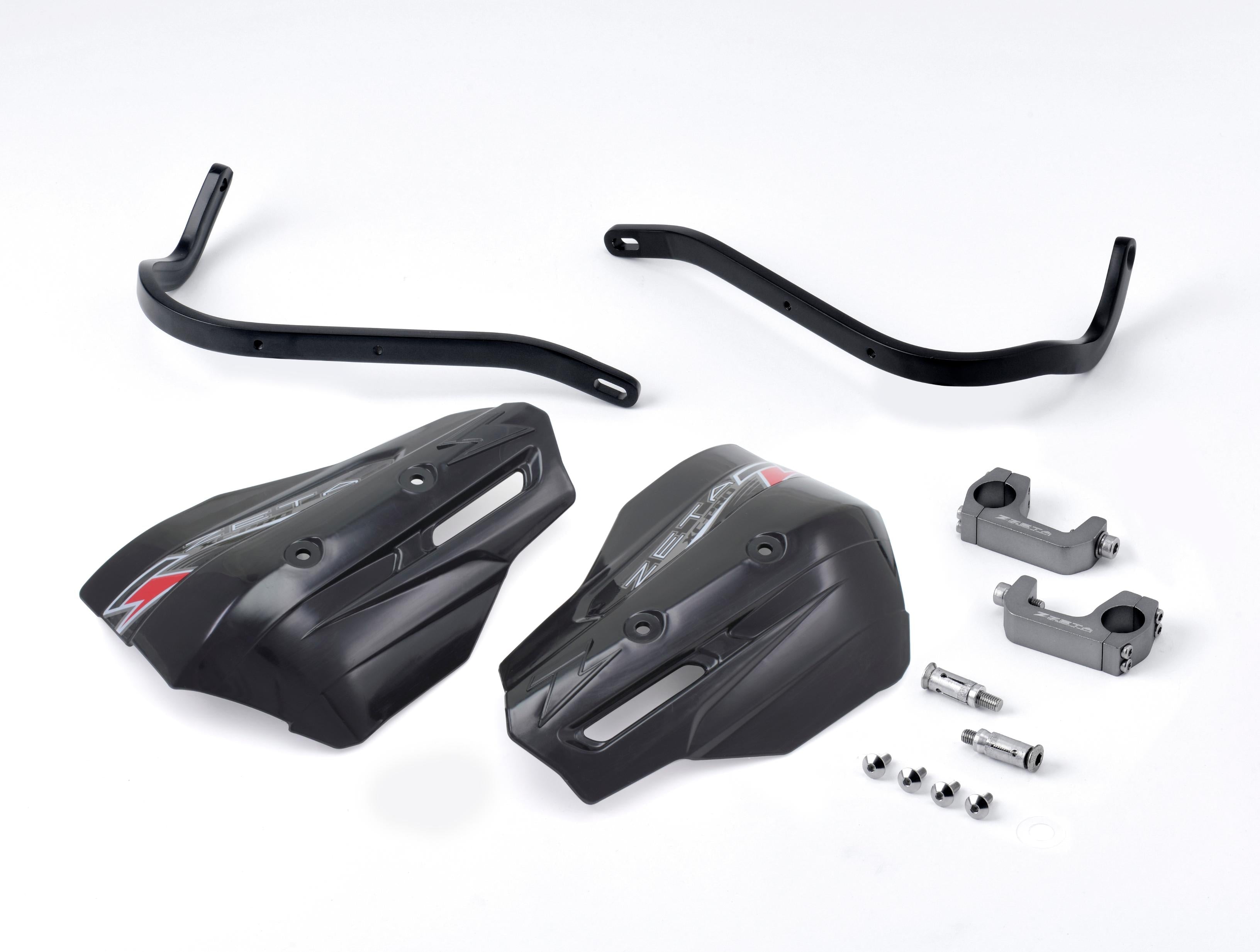Zeta Armor Handguard Xc Pro Kit 28.6mm Bar U-clamp Black/white - Black/Black - Snowmobile Collection