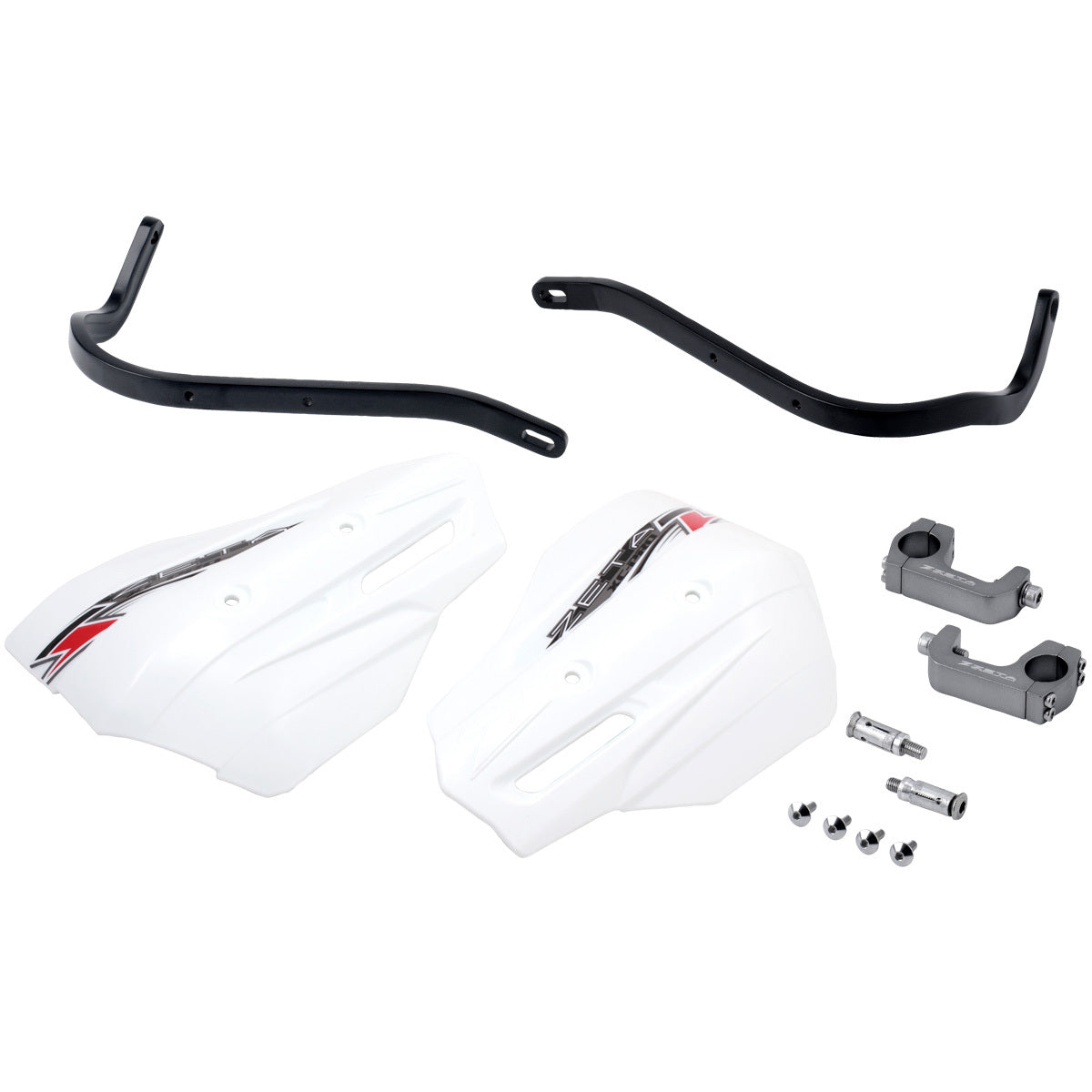 Zeta Armor Handguard Xc Pro Kit 28.6mm Bar U-clamp Black/white - Black/White - Snowmobile Collection