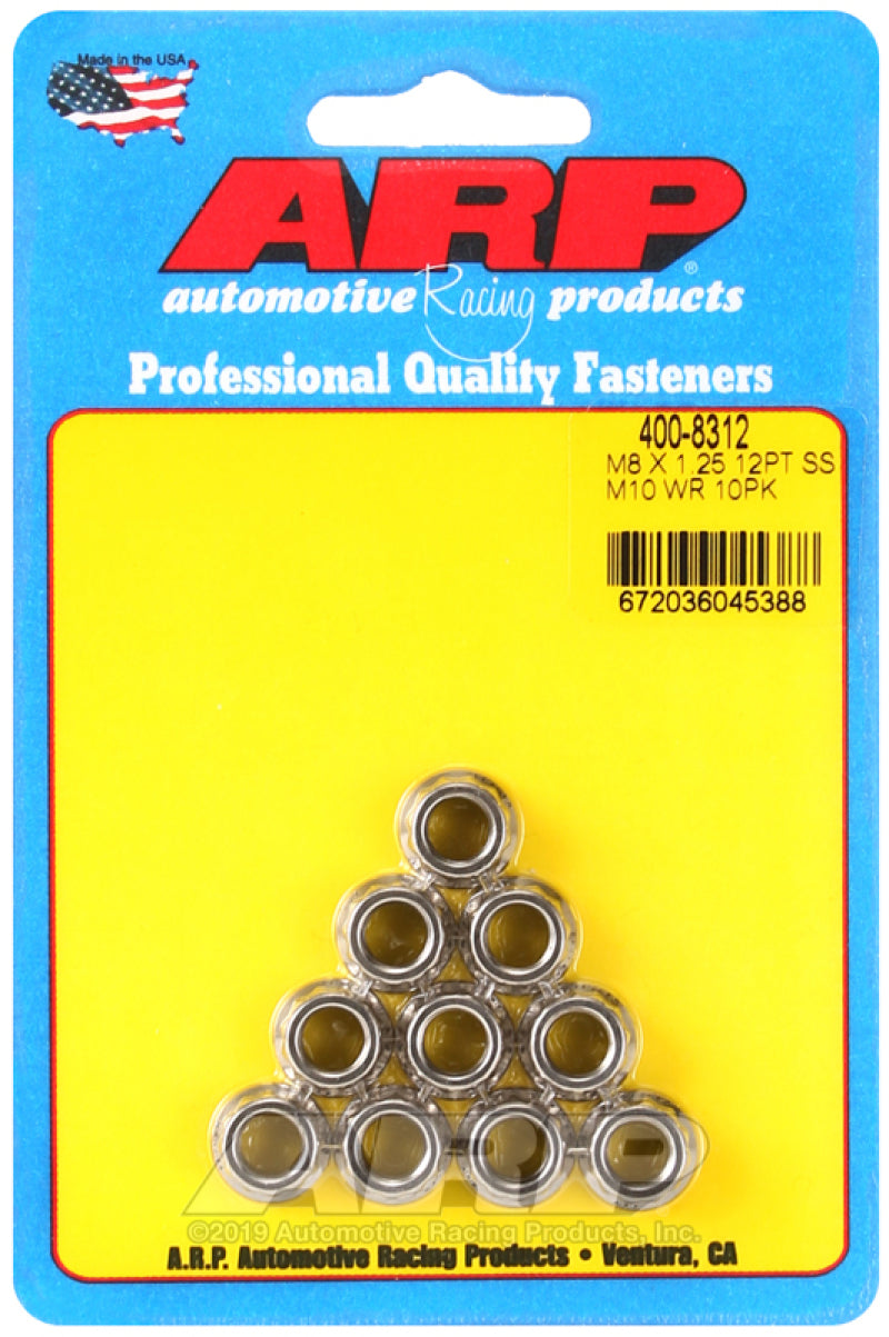 ARP M8 x 1.25 12pt SS Nut Kit - Engine Components