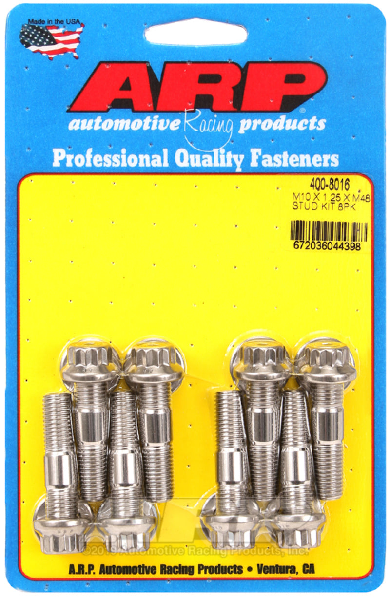 ARP Sport Compact M10 x 1.25 48mm Stainless Accessory Studs (8 pack) - Engine Components