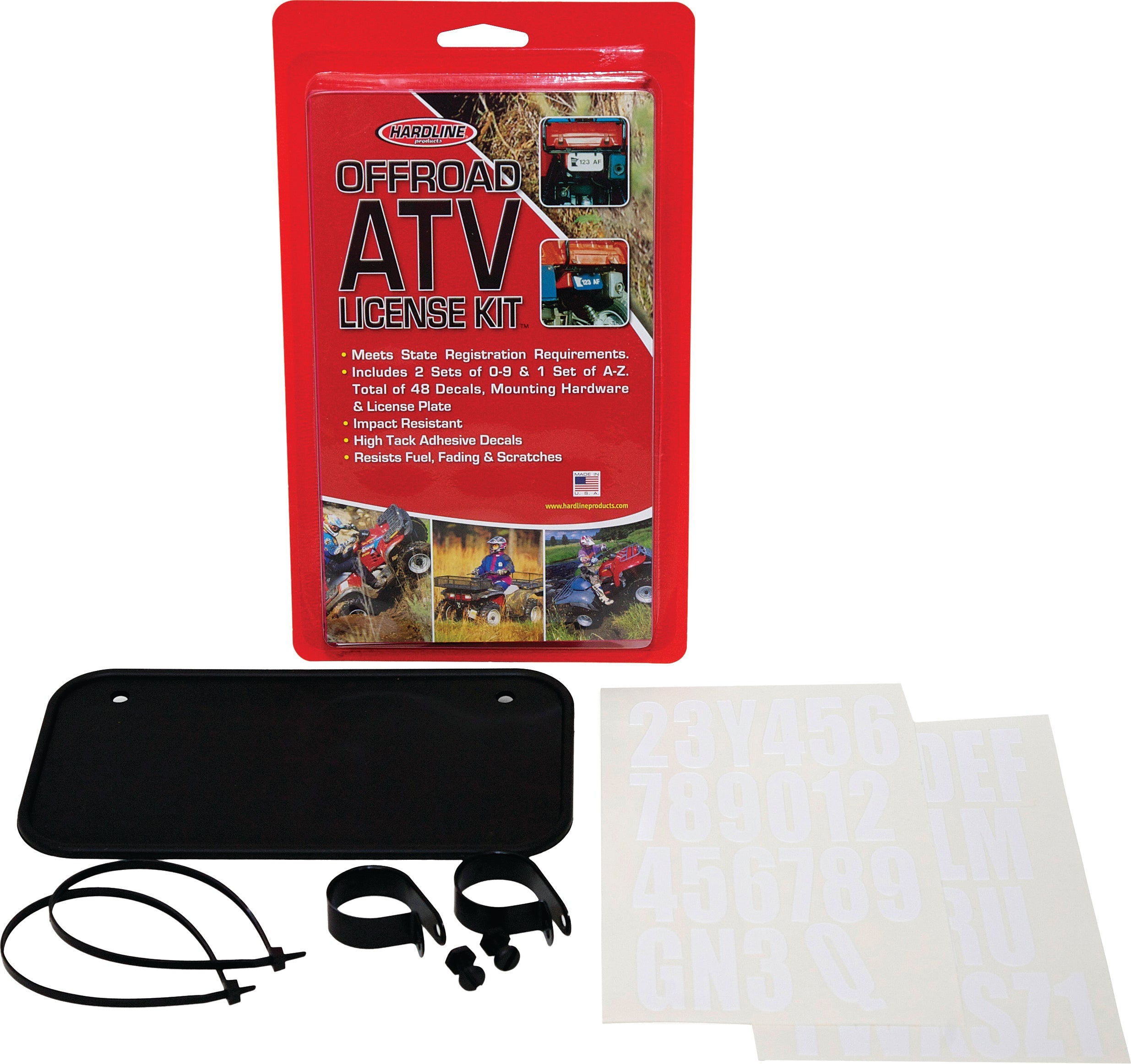 Hardline Atv License Plate Kit Black Aluminum - Performance Products
