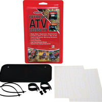 Hardline Atv License Plate Kit Black Aluminum - White - Performance Products