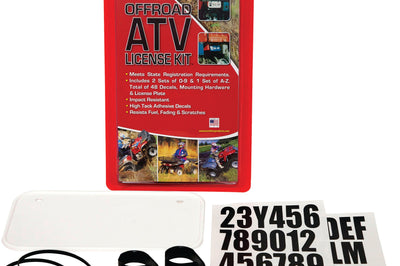 Hardline Atv License Plate Kit Black Aluminum - White - Performance Products