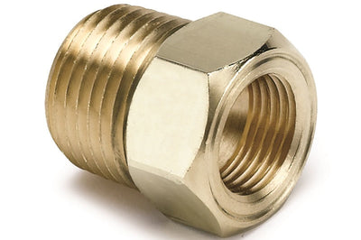 AutoMeter Autometer 1/2 inch NPT Male Brass for Mechanical Temp. Gauge Adapter - Gauges & Pods