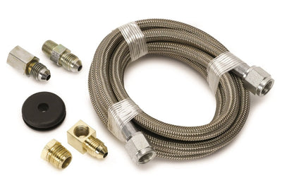 AutoMeter Autometer #4 Braided SS Line (-4AN) 6ft -4AN and 1/8in NPTF Fittings - Gauges & Pods