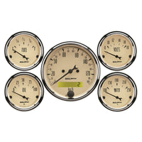 AutoMeter Autometer Antique Beige 5-Gauge Kit 3-1/8in Electrical Speedometer 190KPH - Gauges & Pods