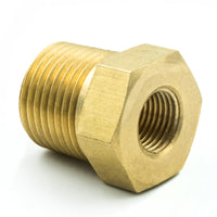 AutoMeter Autometer Brass Adapter Fitting - 3/8in NPT Male - 1/8in Female - Gauges & Pods