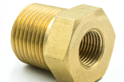 AutoMeter Autometer Brass Adapter Fitting - 3/8in NPT Male - 1/8in Female - Gauges & Pods