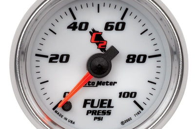 AutoMeter Autometer C2 52mm 100 PSI Electronic Fuel Pressure Gauge - Gauges & Pods
