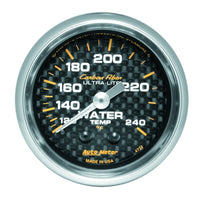 AutoMeter Autometer Carbon Fiber 52mm 120-240 Deg F Mechanical Water Temp Gauge - Gauges & Pods