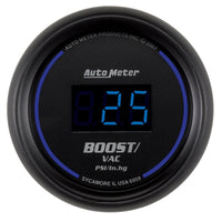 AutoMeter Autometer Cobalt Digital 52.4mm Black Vacuum/Boost Gauge - Gauges & Pods