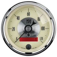 AutoMeter Gauge Speedo 3-3/8in. 120MPH Elec. Program W/Lcd Odo Prestige Antq. Ivory - Gauges & Pods