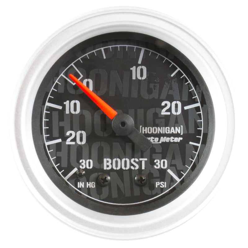 AutoMeter Autometer Hoonigan 52mm 30 PSI Mechanical Vacuum/Boost Gauge - Gauges & Pods