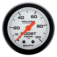 AutoMeter Autometer Phantom 2 1/16in 100psi Mechanical Boost Gauge - Gauges & Pods