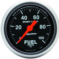 AutoMeter Autometer Sport-Comp 52mm 0-100 PSI Electronic Fuel Pressure Gauge - Gauges & Pods