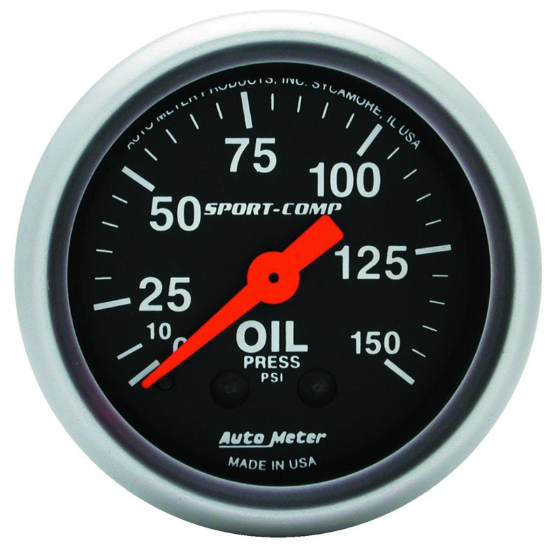 AutoMeter Autometer Sport Comp 52mm Mechanical 0-150 PSI Oil Pressure Gauge - Gauges & Pods