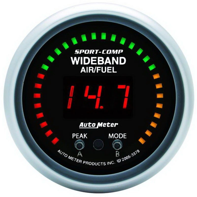 AutoMeter Autometer Sport-Comp 52mm Wideband Air/Fuel Gauge - Gauges & Pods