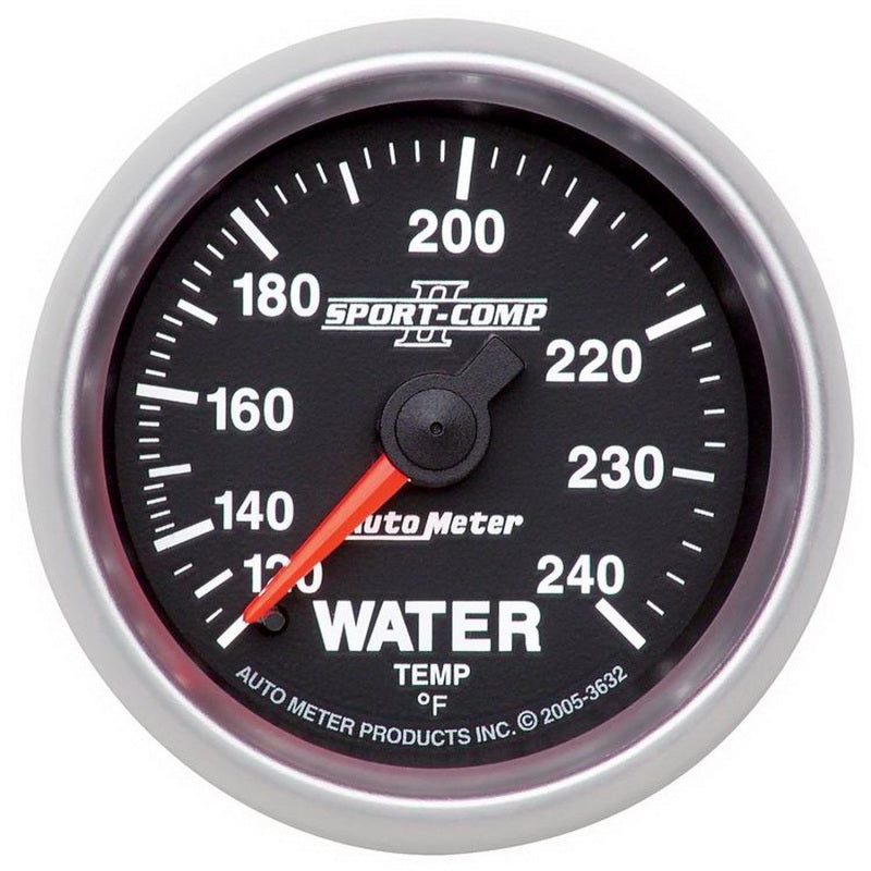 AutoMeter Autometer Sport-Comp II 52mm 120-240 F Mechanical Water Temperature Gauge - Gauges & Pods
