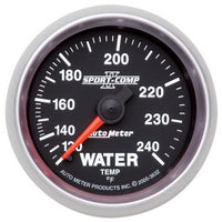 AutoMeter Autometer Sport-Comp II 52mm 120-240 F Mechanical Water Temperature Gauge - Gauges & Pods
