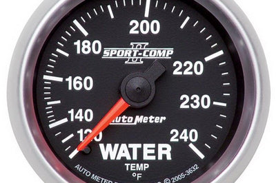 AutoMeter Autometer Sport-Comp II 52mm 120-240 F Mechanical Water Temperature Gauge - Gauges & Pods