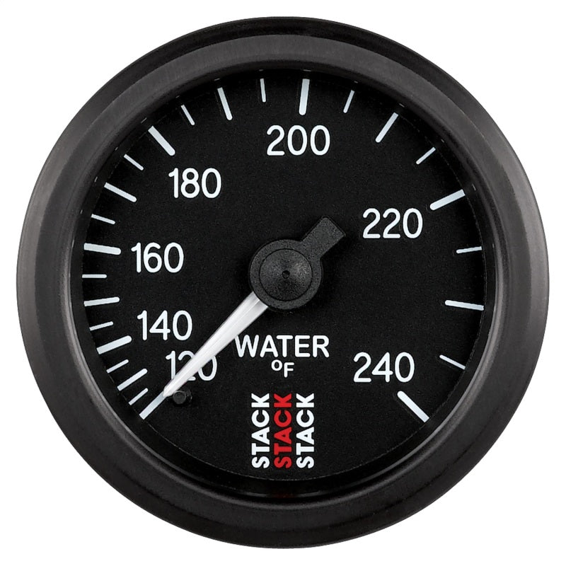 AutoMeter Autometer Stack 52mm 120-240 Deg F 1/2in Npt (M) Mechanical Water Temp Gauge - Black - Gauges & Pods