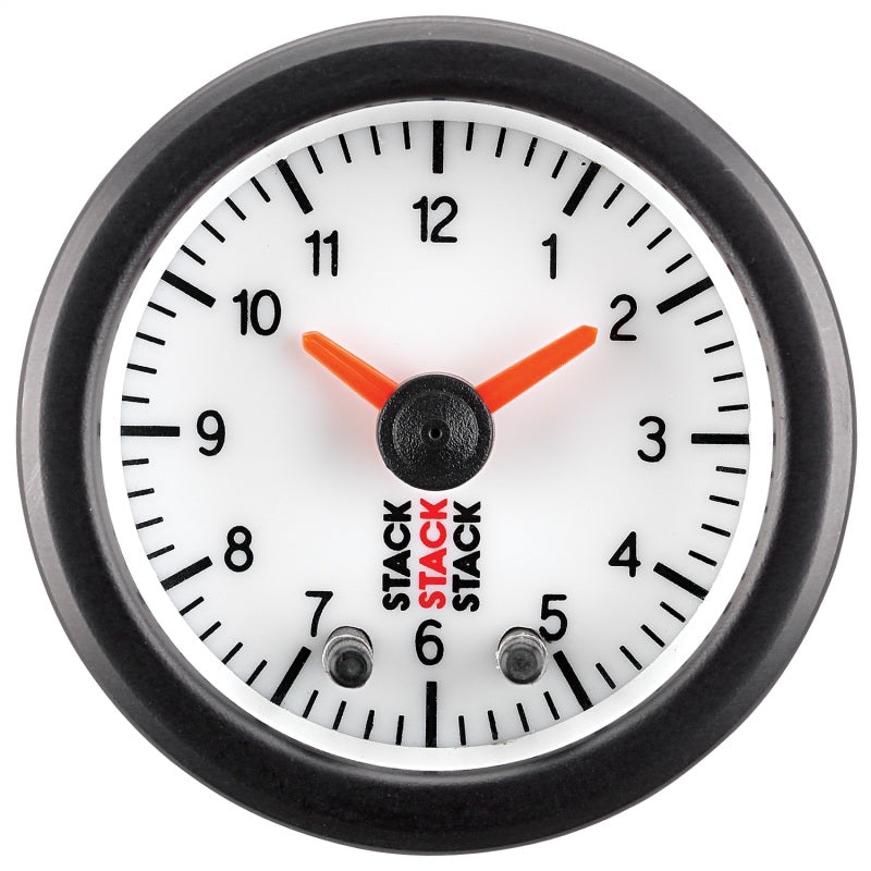AutoMeter Autometer Stack Analog Clock Gauge - White - Gauges & Pods