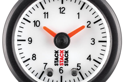 AutoMeter Autometer Stack Analog Clock Gauge - White - Gauges & Pods