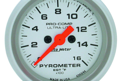 AutoMeter Autometer Ultra-Lite 52mm 0-1600 Deg F Electronic EGT Kit - Gauges & Pods